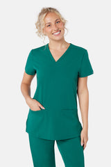 Ari & Arlo Women's Hunter Green Scrub Set