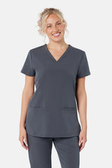 Ari & Arlo Women's Pewter Grey Scrub Set