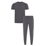 Miles & Maxwell Men's Pewter Grey Scrub Set