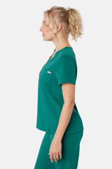 Nova One-Pocket Hunter Green Scrub Top