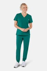 Nova One-Pocket Hunter Green Scrub Top