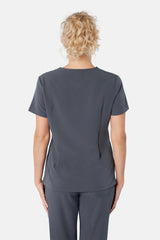 Nova One-Pocket Pewter Grey Scrub Top