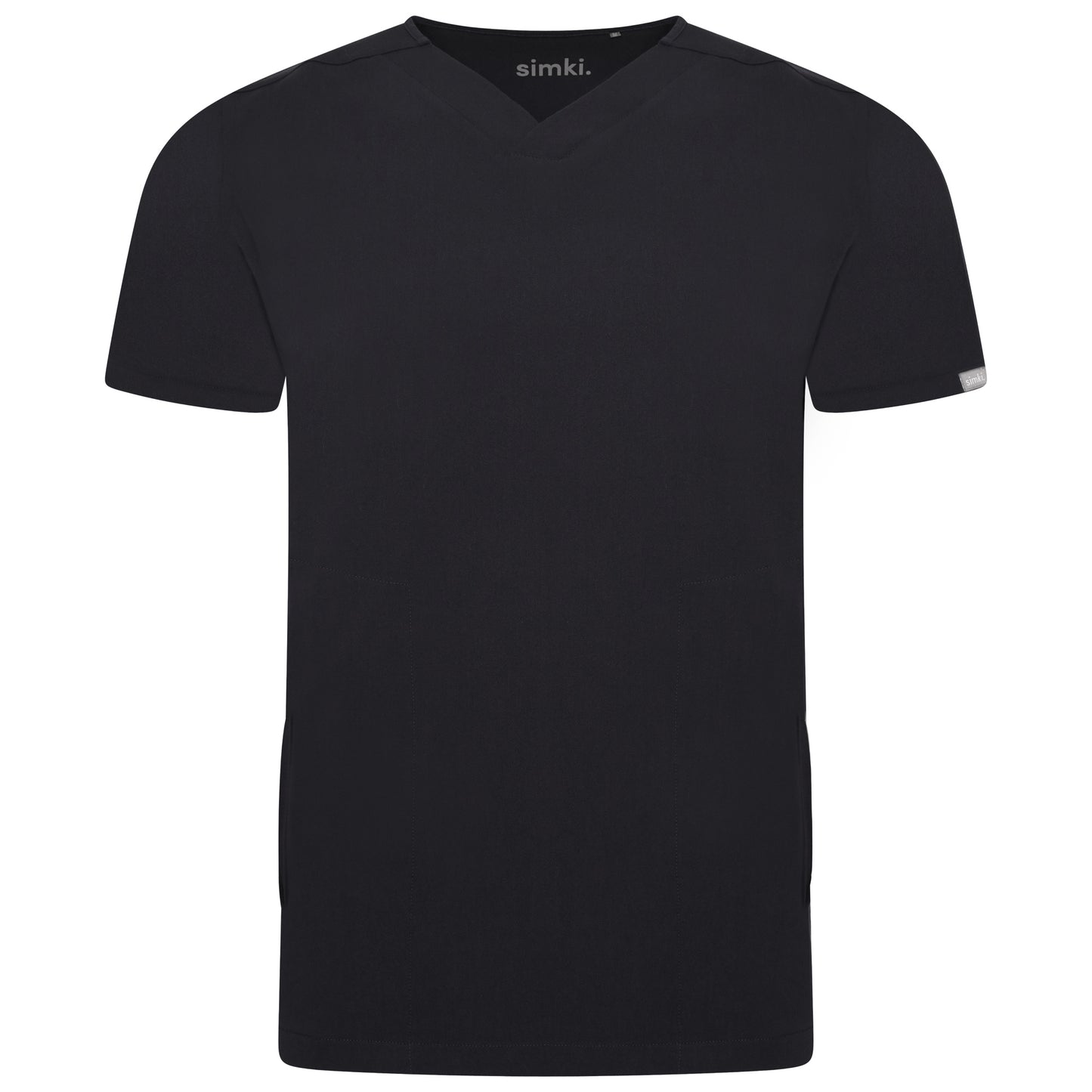 Oscar Two-Pocket Black Scrub Top