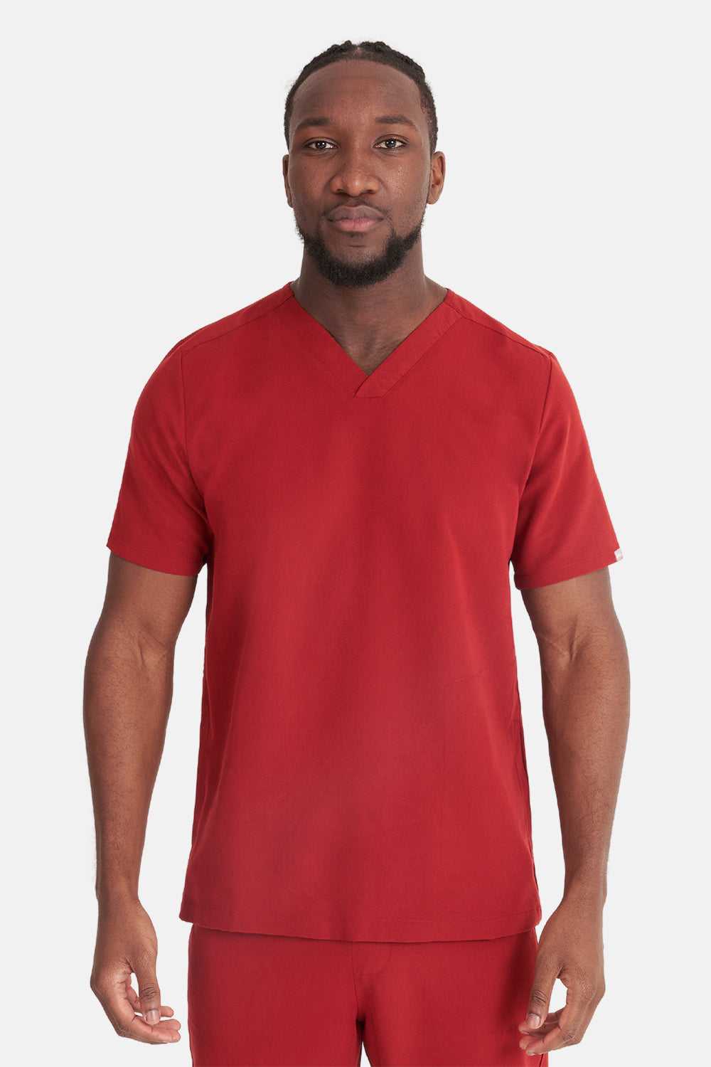 Oscar Two-Pocket Burgundy Scrub Top