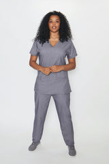 Ari & Arlo Women's Charcoal Grey Scrub Set