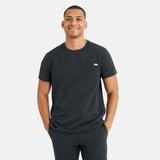 Miles Crew Neck Soft Black Scrub Top