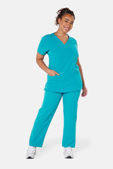 Ari Two-Pocket Teal Scrub Top