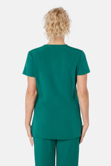Ari Two-Pocket Hunter Green Scrub Top