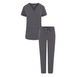 Ari & Arlo Women's Pewter Grey Scrub Set