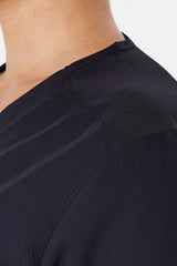 Ari Two-Pocket Black Scrub Top