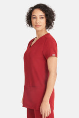 Ari Two-Pocket Burgundy Scrub Top