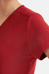 Ari Two-Pocket Burgundy Scrub Top