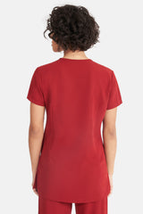 Ari Two-Pocket Burgundy Scrub Top