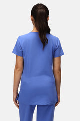 Ari Two-Pocket Ceil Blue Scrub Top