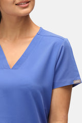 Ari Two-Pocket Ceil Blue Scrub Top