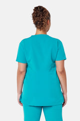 Ari Two-Pocket Teal Scrub Top