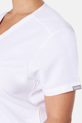 Ari Two-Pocket White Scrub Top