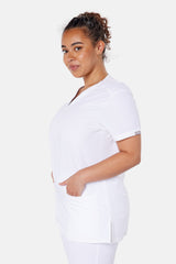 Ari Two-Pocket White Scrub Top