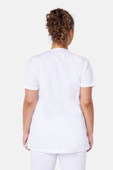 Ari Two-Pocket White Scrub Top