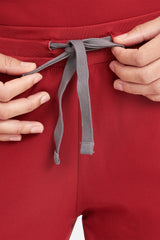 Ari & Arlo Women's Burgundy Scrub Set