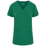 Ari Two-Pocket Hunter Green Scrub Top