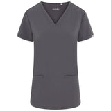 Ari Two-Pocket Pewter Grey Scrub Top