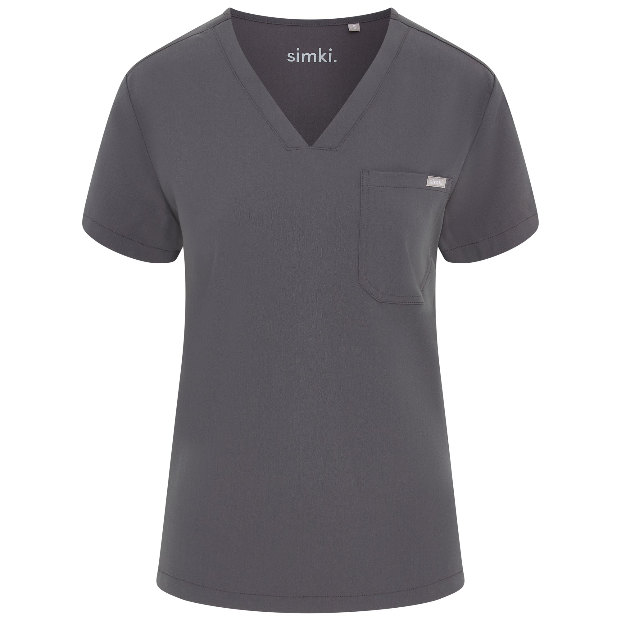 Nova Functional Pocket Scrubs – Women Pewter Grey Medical Uniform Top ...