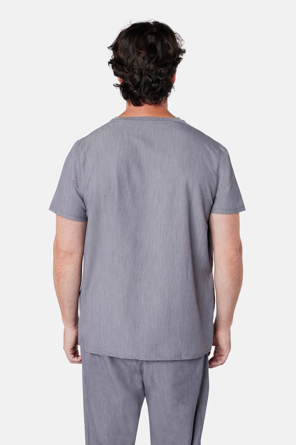 Miles Crew Neck Charcoal Grey Scrub Top