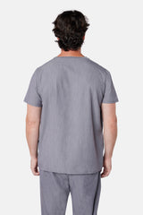 Miles Crew Neck Charcoal Grey Scrub Top