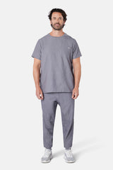 Miles Crew Neck Charcoal Grey Scrub Top