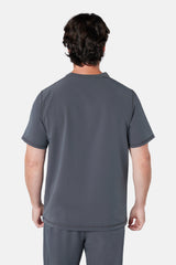 Miles Crew Neck Pewter Grey Scrub Top