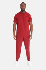 Miles Crew Neck Burgundy Scrub Top
