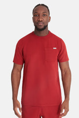 Miles & Maxwell Men's Burgundy Scrub Set