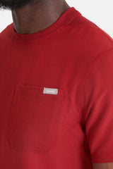 Miles Crew Neck Burgundy Scrub Top