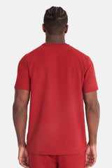 Miles Crew Neck Burgundy Scrub Top