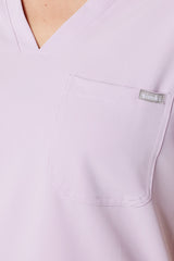 Nova One-Pocket Blush Pink Scrub Top