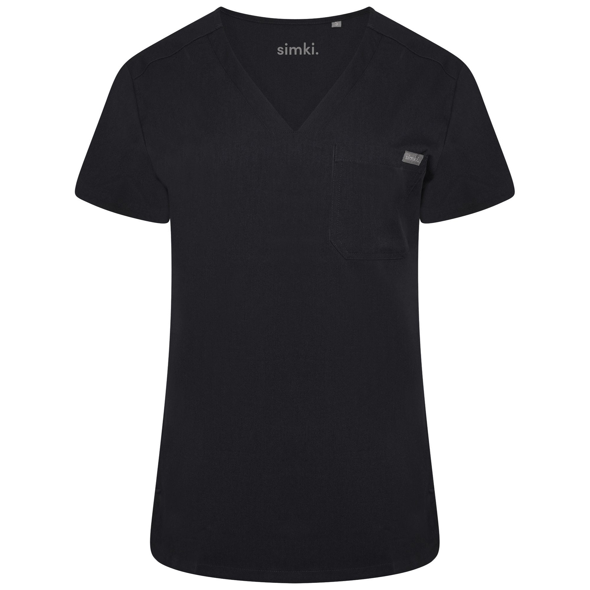 Nova Functional Pocket Scrubs – Women Black Medical Uniform Top | Simki UK