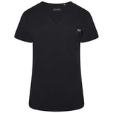 Nova One-Pocket Black Scrub Top
