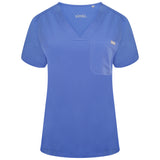 Nova One-Pocket Ceil Blue Scrub Top