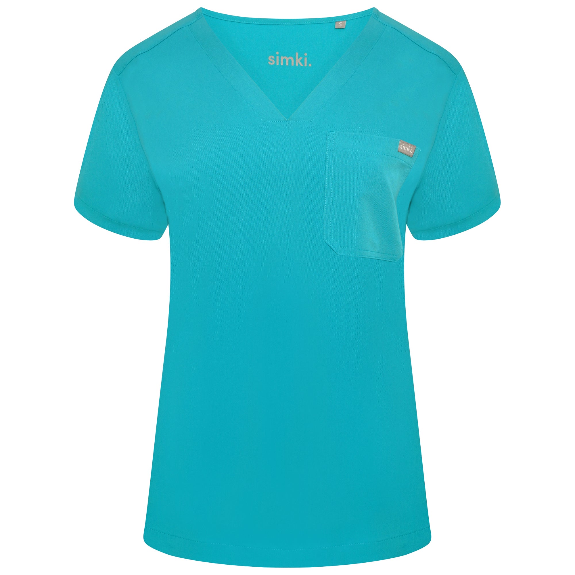 Nova Functional Pocket Scrubs – Women Teal Medical Uniform Top | Simki UK