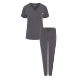 Nova & Neo Women's Pewter Grey Scrub Set