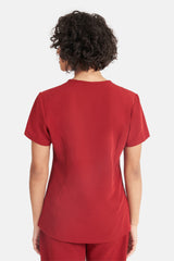 Nova One-Pocket Burgundy Scrub Top