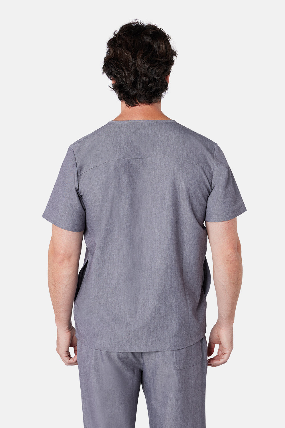 Oscar Two-Pocket Charcoal Grey Scrub Top