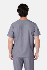 Oscar Two-Pocket Charcoal Grey Scrub Top