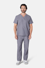 Oscar Two-Pocket Charcoal Grey Scrub Top