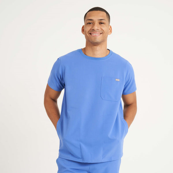 Miles & Maxwell In Ceil Blue Medical Mens Scrubs Sets Simki UK